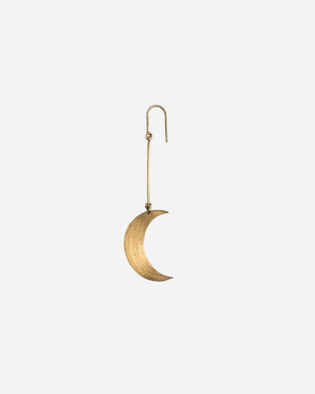 Half Moon Earring - Forgyldt Sølv