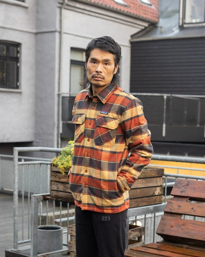 M's Insulated Fjord Flannel Jacket - Plots: Burnished Red - Munk Store