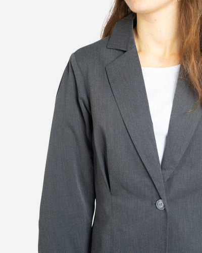 Nipped Waist Blazer - Dark Grey - Munk Store