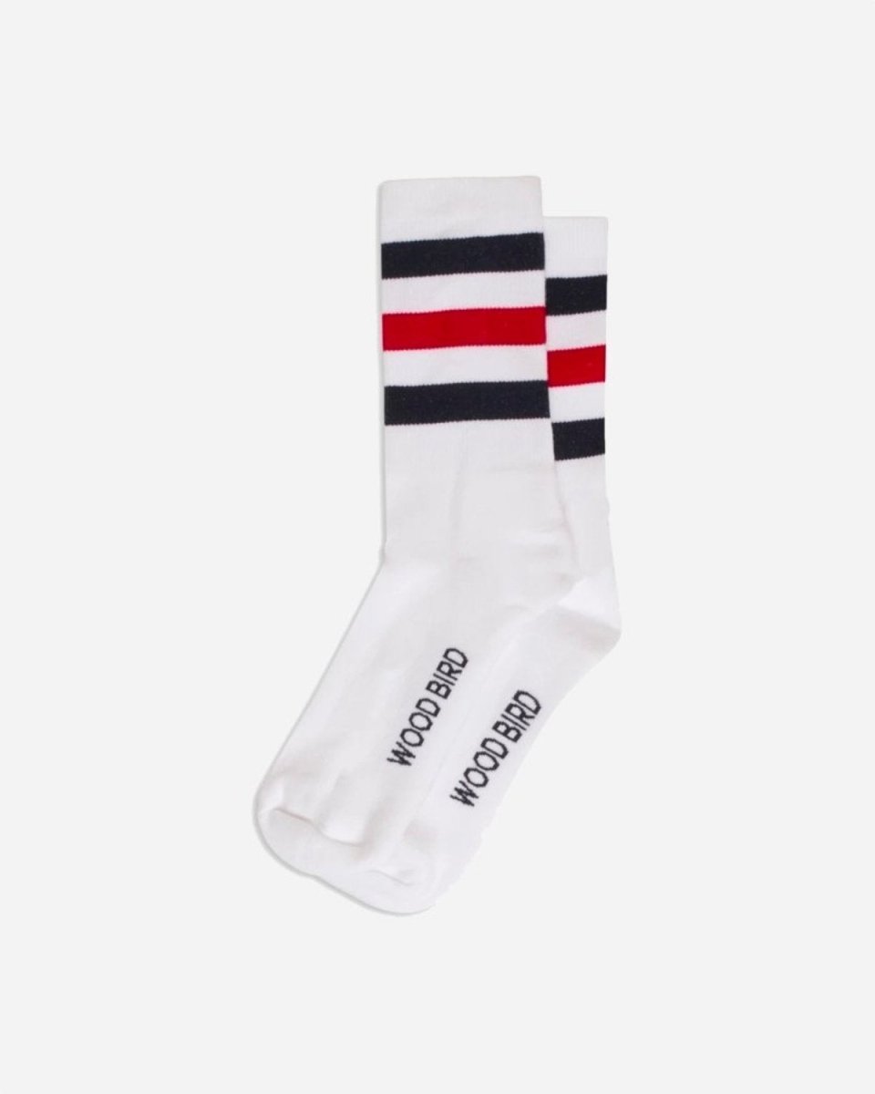 Our Tennis Socks - White/Navy/Red/Navy - Munk Store