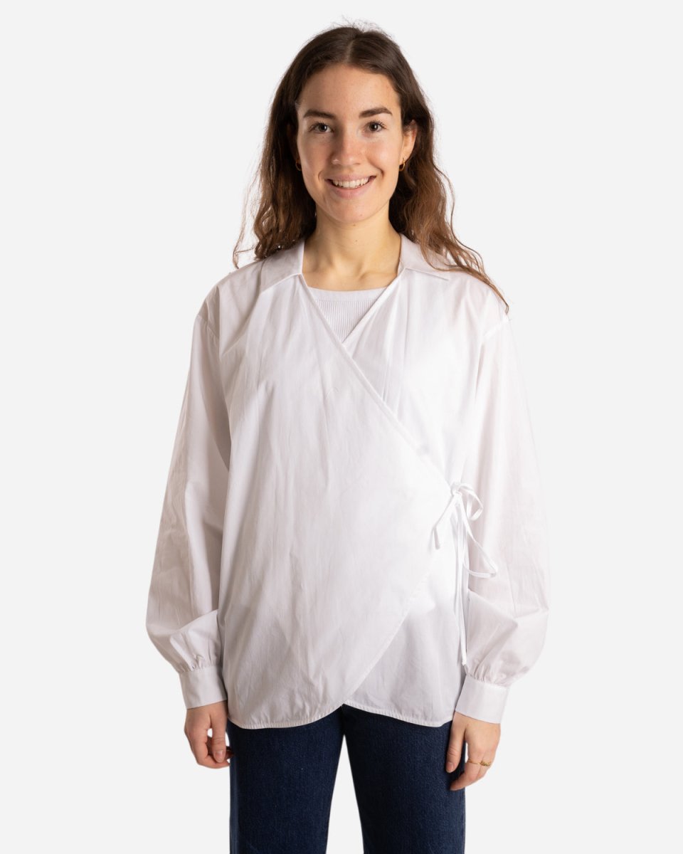 Oversized Overlap Blouse - White - Munk Store