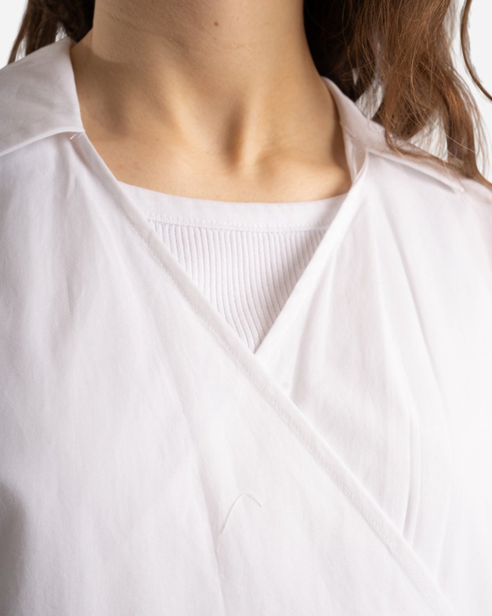 Oversized Overlap Blouse - White - Munk Store