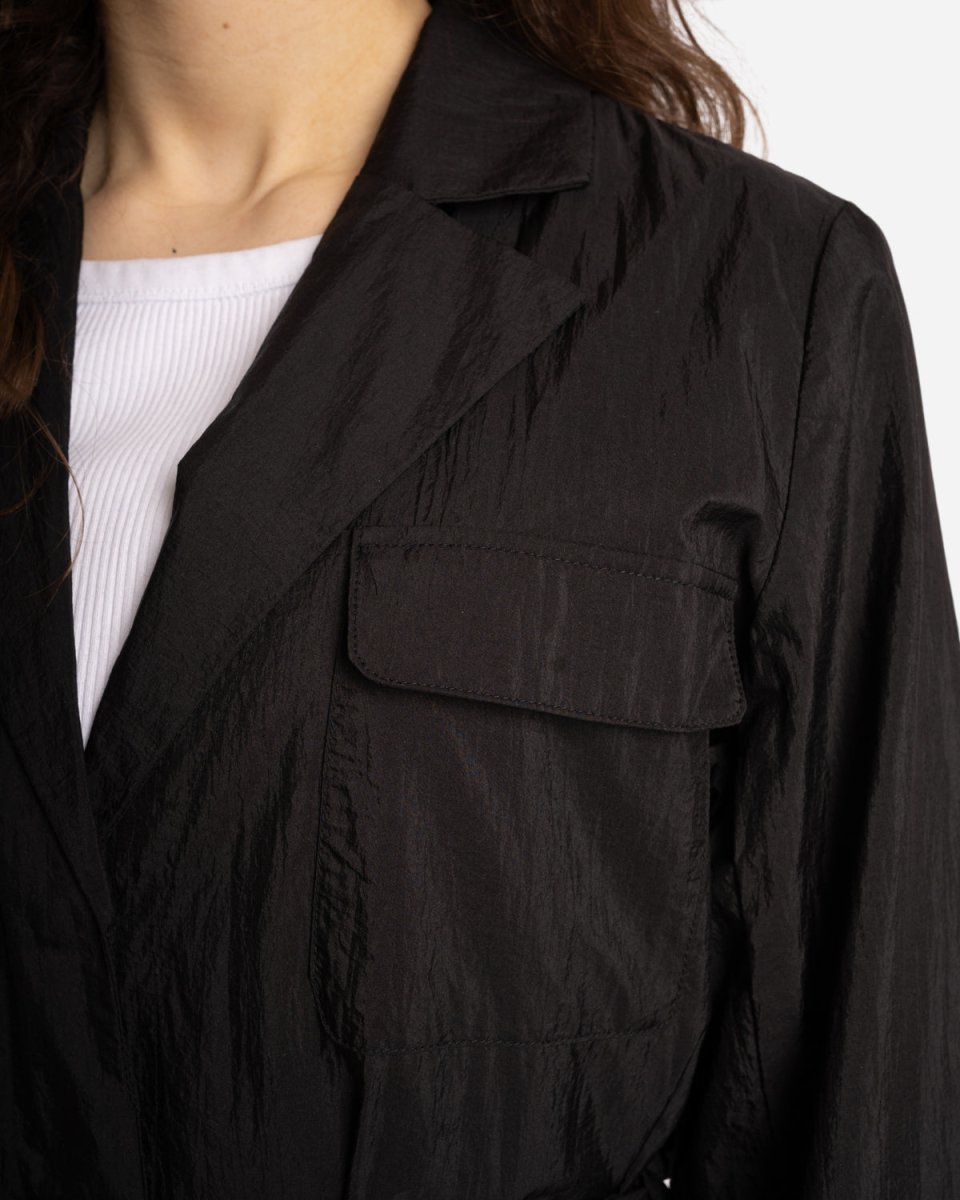 Oversized Patch Pocket Jacket - Black - Munk Store