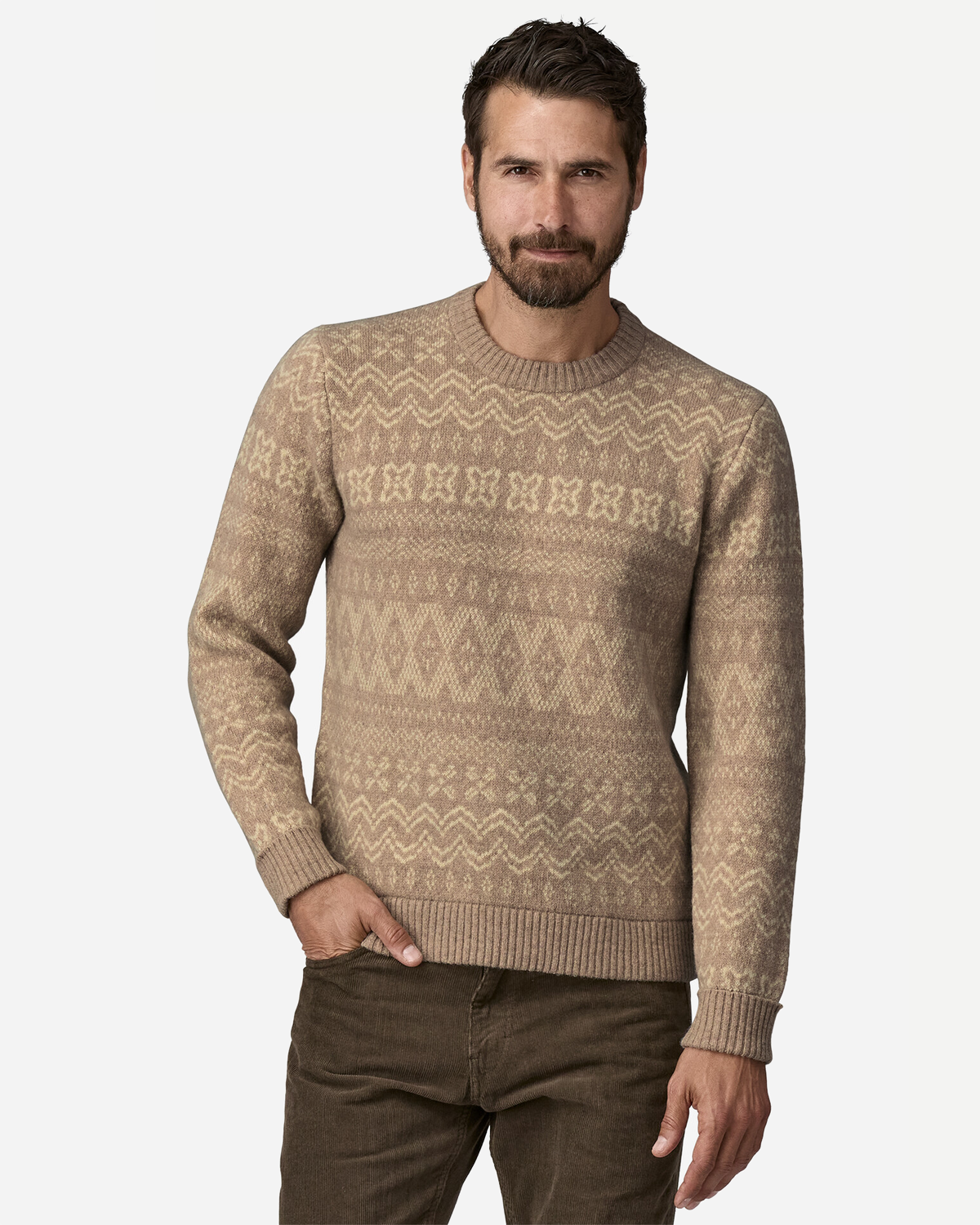 M's Recycled Wool-Blend Sweater - Helmsman / Seabird Grey