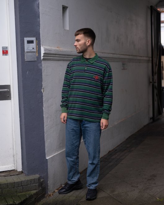 Polo Tee Long Sleeve - Multicolor Green - Munk Store