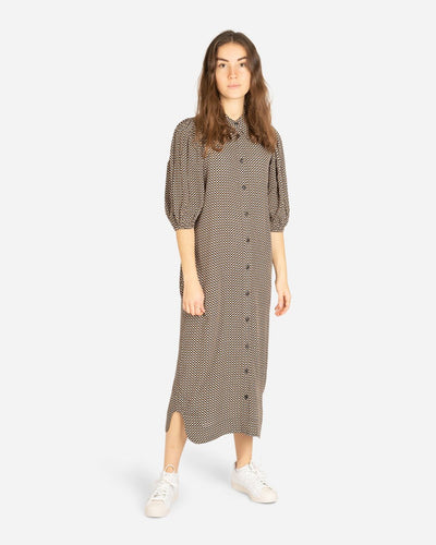 Printed Crepe Dress - Tannin - Munk Store