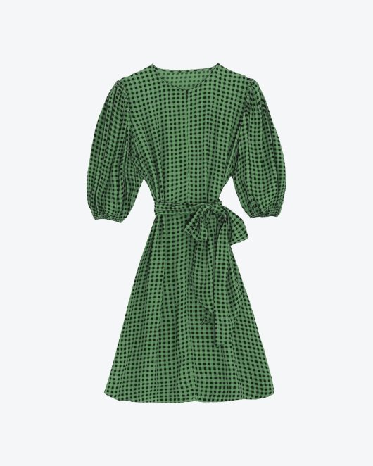 Printed Crepe Mini Dress - Foliage Green - Munk Store