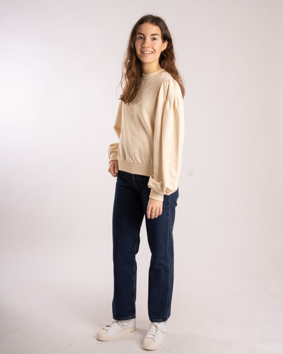 Puff Sleeve Sweatshirt - Beige - Munk Store