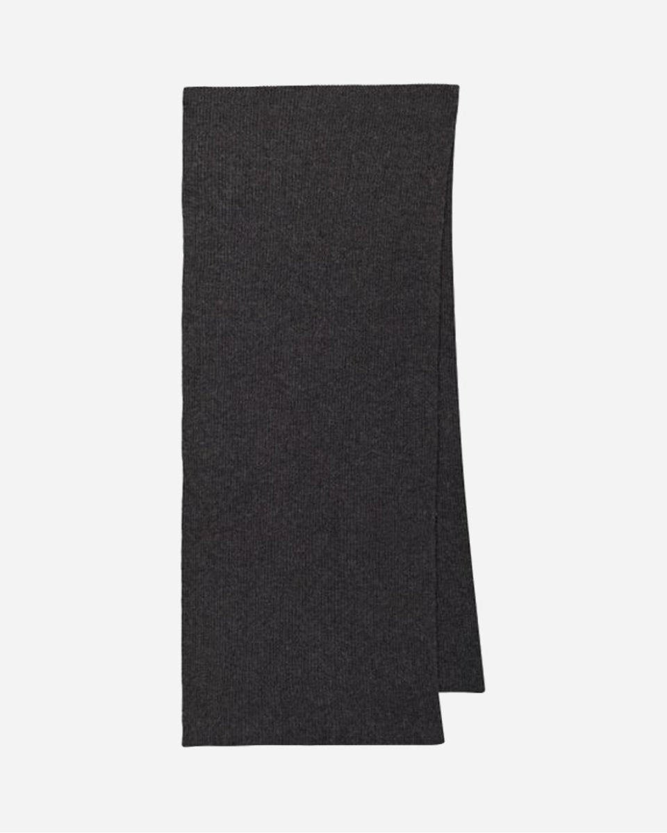 Recycled Wool Knit Scarf - Black - Munk Store