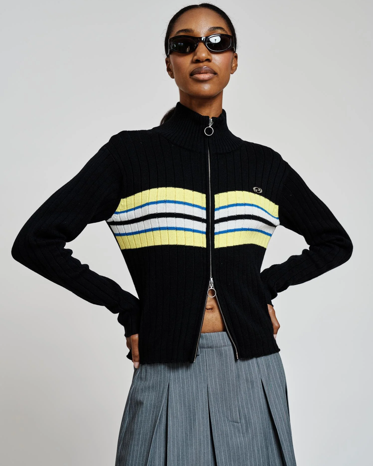 GraysonRS Knit Zip Cardigan - Black