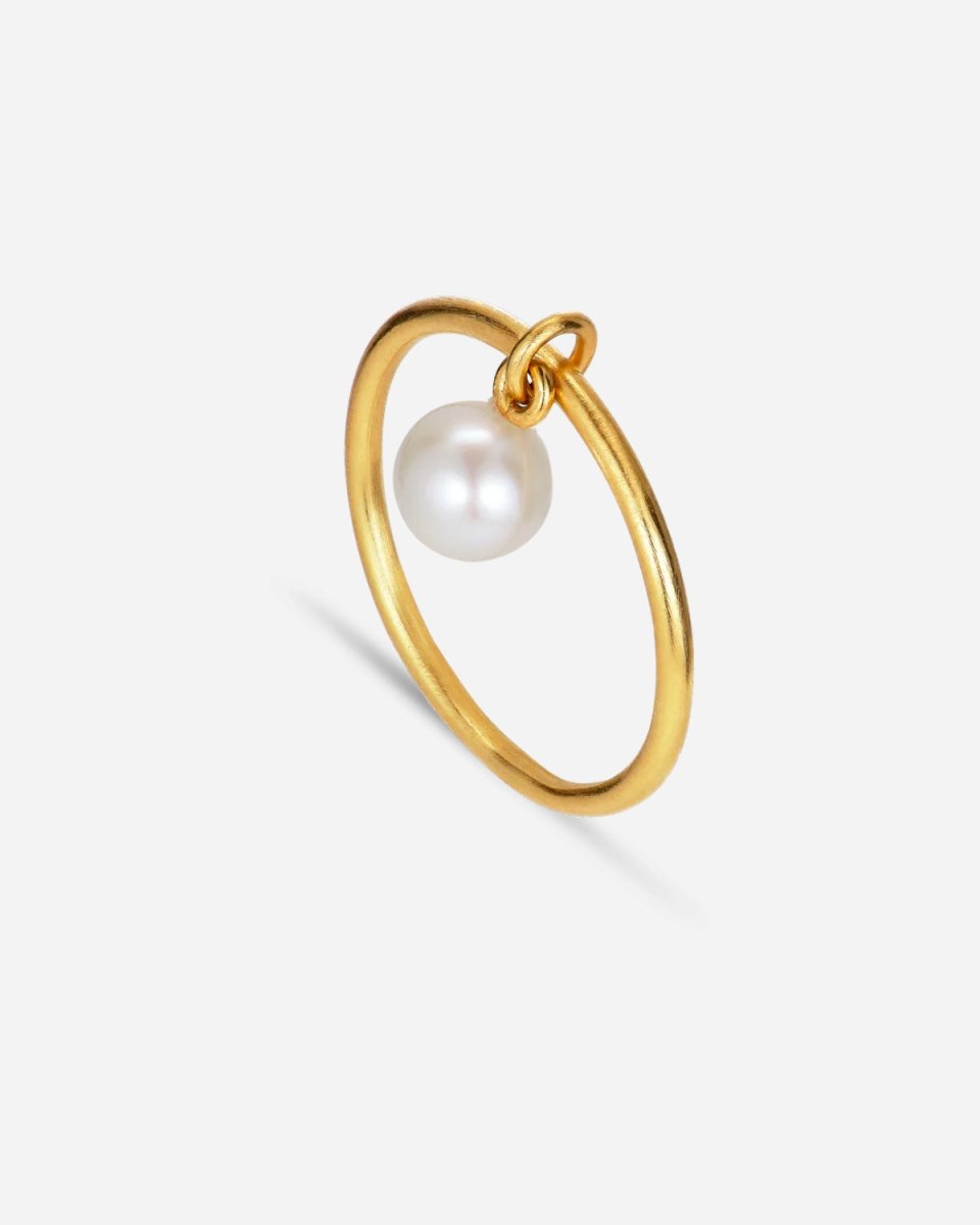 Row Pearl Ring - Guld - Munk Store