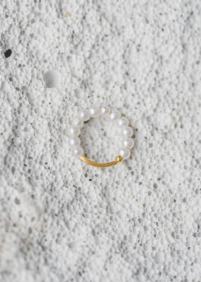 Row Pearl Twist Earring - Guld - Munk Store