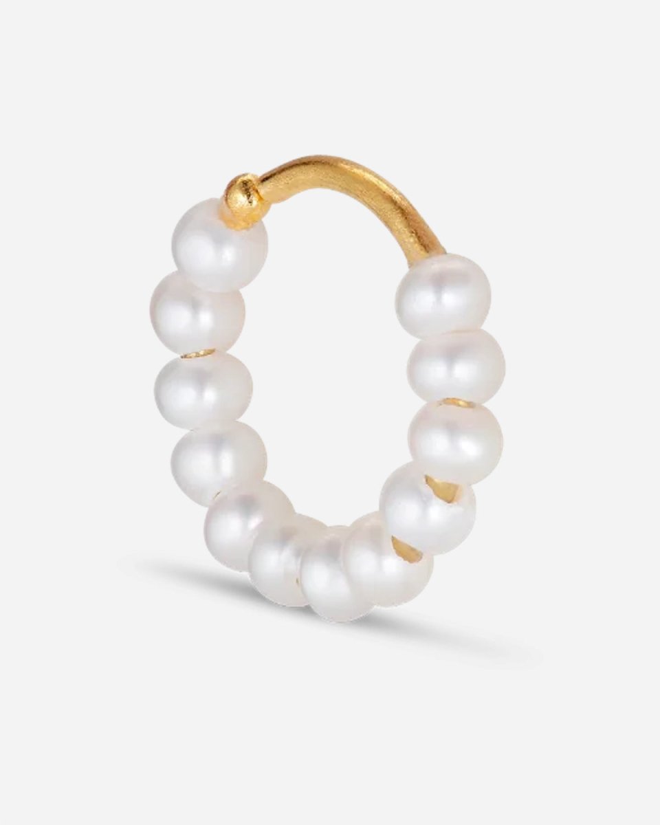 Row Pearl Twist Earring - Guld - Munk Store