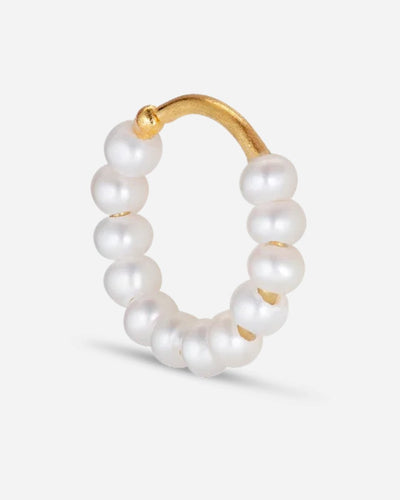 Row Pearl Twist Earring - Guld - Munk Store