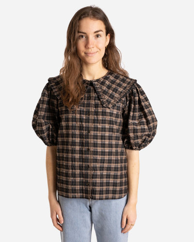 Seersucker Check Shirt - Fossil - Munk Store