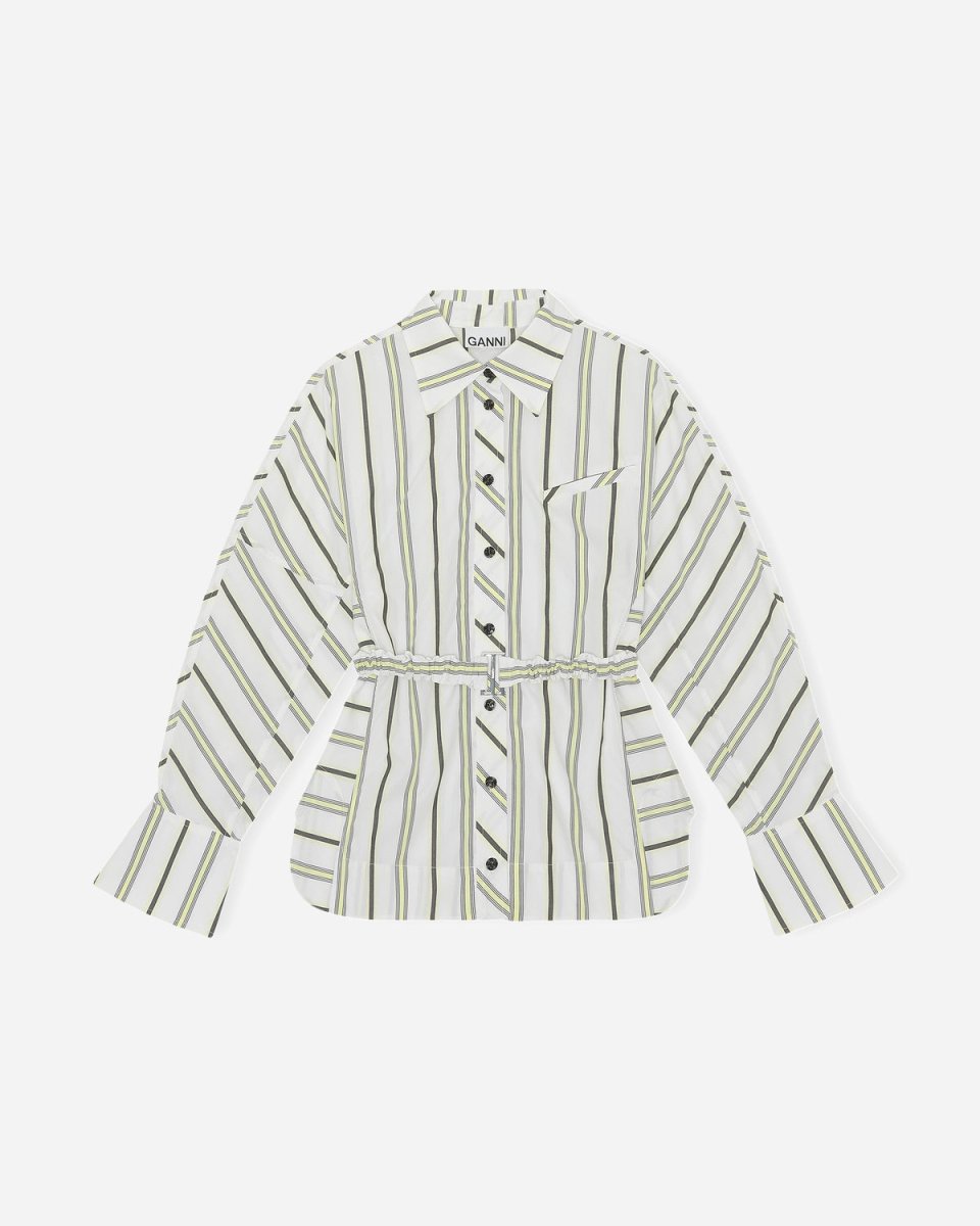 Stripe Cotton Belt Shirt - Mix Stripe Yellow - Munk Store