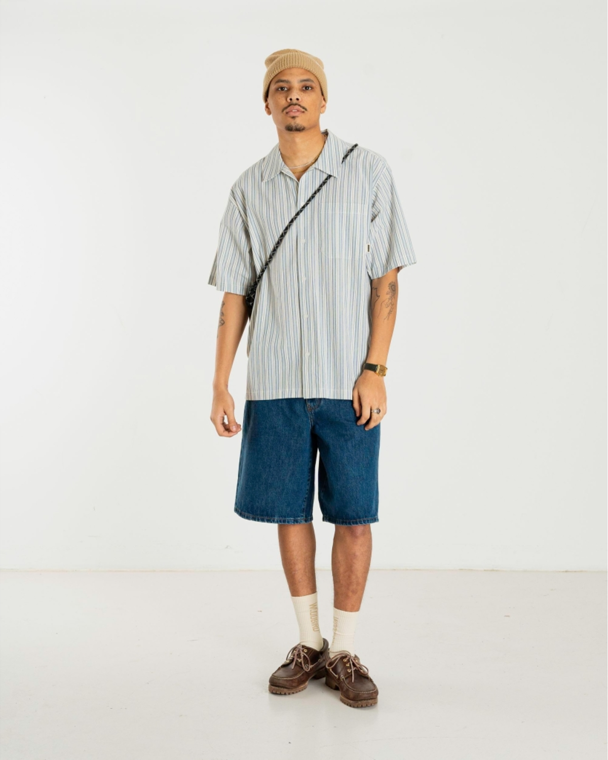 Banks Stripe Linen Shirt - Light Blue