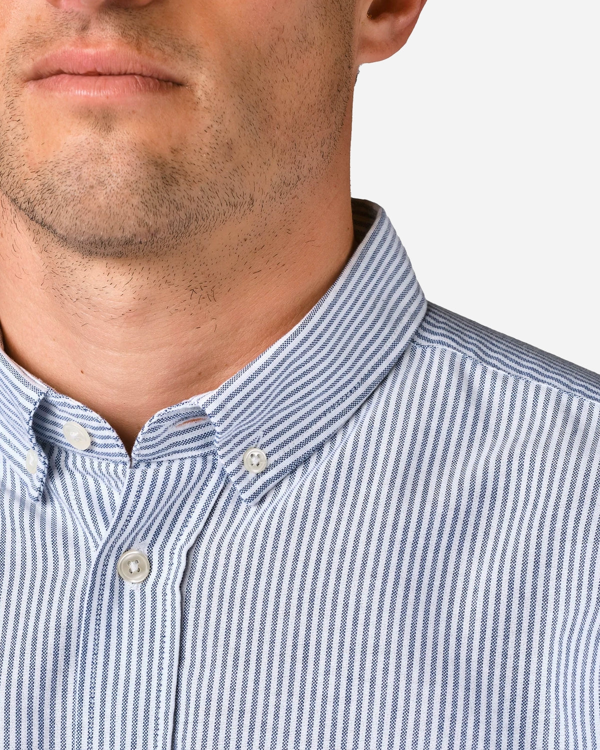 Benjamin Striped Shirt - White/Navy-Skjorter-Klitmøller Collective-Munk Store